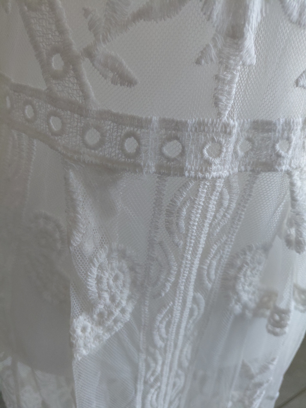 Boho Lace Sheer Maxi Dress in White - Picture 10 of 12